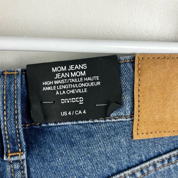 H&M High Waist Mom Jeans Distressed Ankle length Button Fly Size 4 New - Picture 6 of 8